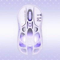 M1 Mouse Nirkabel Tiga Mode dengan Lampu Latar RGB Ergonomis 26000dpi PAW3395 Mouse Gaming E-sports untuk Gravastar M1