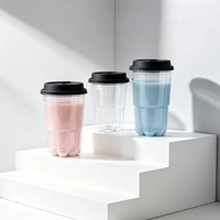 Premium Kattenpootjes PET Beker Hoge Transparantie Wegwerpbaar Aangepast Logo 260ml 360ml 500ml 600ml 700ml Koffie Melk Thee Koud Drankje Beker