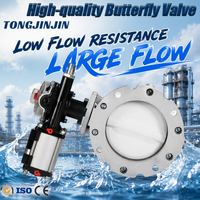 Vanne papillon pneumatique TONGJINJIN à fonctionnement continu avec joint anti-usure pour ligne de production industrielle de poudre 24h/24