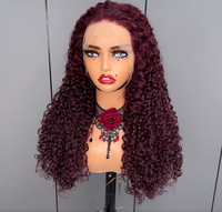 SDD Perruque Frontale Lace Pixie Bouclée Naturelle Cheveux Humains Bruts Vietnamiens HD Sans Colle Pour Femmes Noires