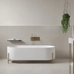 Vasca da bagno ad angolo 1700x720x560mm vasca da bagno freestanding in acrilico bianco vasca idromassaggio rettangolare per interni