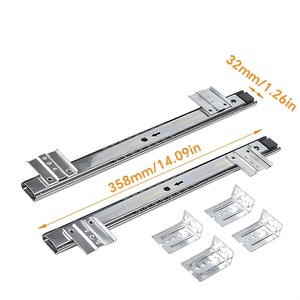 Keyboard Tray Guide Rail 358mm Silent <b>Slide</b> For Computer Desk With Hanging Brackets - Product Image 1