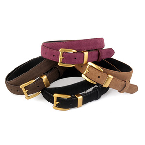 Ceinture pour femme en cuir véritable Min Junqi, largeur standard 100 cm, boucle en alliage, en daim, décontractée et élégante, pour le quotidien - Product Image 1