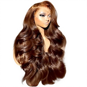 200密度高清巧克力棕色13x6波浪蕾丝假发巴西13x4蕾丝假发女式100%雷米人发假发 - Product Image 1