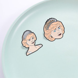Cartoon Princess <strong>Diana</strong> Enamel Pin Tiara Lady Portrait Brooch For Backpack Decor - Product Image 3