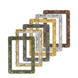 China productie groothandel bruin bulk plastic frames hoge kwaliteit decoratieve plastic spiegel frames plastic ronde fotolijst