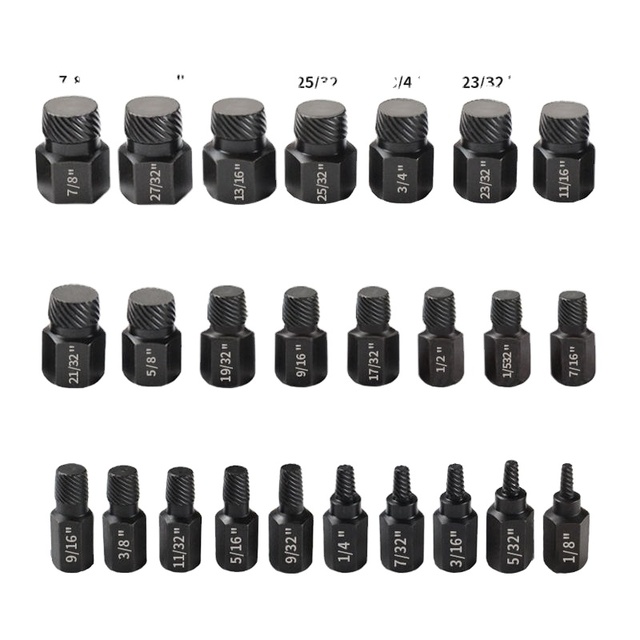25pcs Hss Hexagonal Handle Screw Extractor Broken Screw Remove Tool Set