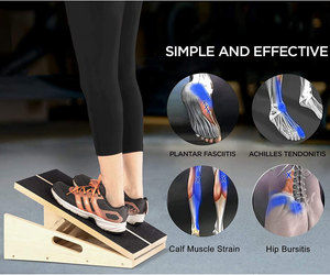 Planche inclinée en bois réglable pour exercices à domicile, étireur de mollets pour la physiothérapie - Product Image 5