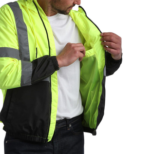 Bán buôn tùy chỉnh làm cho người đàn ông của khả năng <span class=keywords><strong>hi</strong></span>ển thị cao phản quang an toàn Áo Gió Áo khoác <span class=keywords><strong>Hi</strong></span> <span class=keywords><strong>VIS</strong></span> không thấm nước bảo hộ lao động - Product Image 4