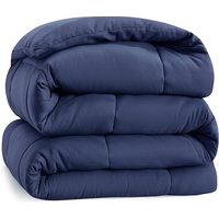 Couettes Bohèmes Premium Solides avec Rembourrage Anti-Bactérien – Indispensable pour l'Automne/Hiver – Ensemble Couette Bleu Marine pour la Maison et les Mariages