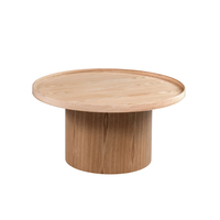 Table basse de salon au design nordique de luxe Table basse ronde en bois massif