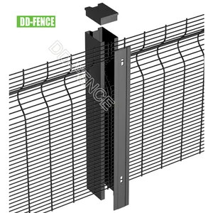New Design Max Security anti climb 358 welded mesh fence with Wall Spike, Barbed, Razor Wire, and Electric Wire System