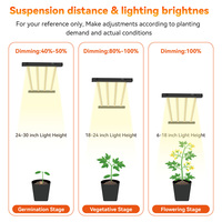 Lampe de culture LED Trilite 520W à spectre complet, dimmable, 4 barres réglables, pour semis, légumes, fleurs, culture hydroponique intérieure