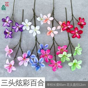 Arreglo de flores artificiales de seda Mu Jin para decoración del hogar y bodas - Product Image 4