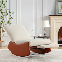 Fauteuil à bascule personnalisé en velours côtelé pour chambre d'enfant avec repose-pieds, chaise de lecture d'appoint, chaise longue rembourrée, fauteuil à bascule rembourré et moelleux