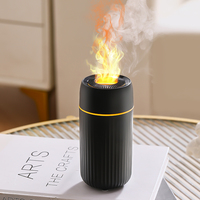 Nouveau 2 en 1 humidificateur d'incendie de voiture aromathérapie ultrasons 3D mini petite flamme diffuseur d'arôme avec 7 couleurs LED veilleuse