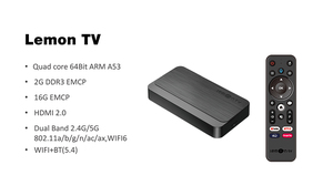 TVボックスレモンTVL2 Android 12 2GB 16 GBH618セットトップボックスクワッドコアデュアルWifi2.4Gおよび5G4KスマートGoogleボイスアシスタントメディアプレーヤー - Product Image 2