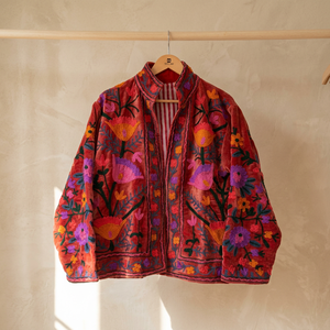 Custom Velvet Solid <b>Women</b> Jacket Autumn <b>Warm</b> Boho Suzani Style Breathable Eco-Friendly Long Open Front <b>Cardigan</b> Detachable - Product Image 1