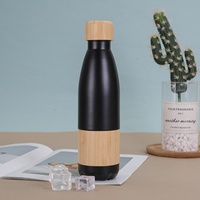 Nouvelle Tasse Isotherme en Acier Inoxydable 304 avec Fond et Couvercle en Bambou, Design Simple et Tendance pour Sports de Plein Air 6-12