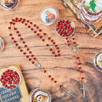 12 Colliers Chapelets Catholiques en Bois, Perles Religieuses, Cadeaux Chapelets Sacrés, Boîtes Cadeaux, Prière Géométrique Unisexe