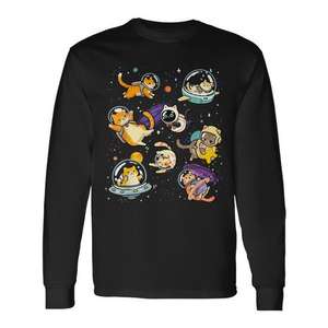 Camiseta de manga larga con diseño de gatos en el espacio Galaxy Cat Astronaut Kitten - Product Image 1