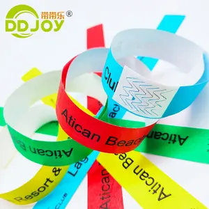 DDJOY Wholesale Cheap Gifts Custom Arm Band Event Party Supplies Festival Bracelet Waterproof Disposable Paper Tyvek Wristband