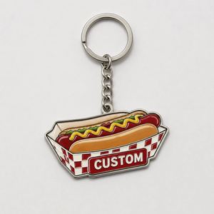 Llaveros Personalizados al por Mayor de Aleación de Zinc con Diseño de Hot Dog, Souvenir con Diseño de Comida Deliciosa, Decoración para Amantes de la Comida - Product Image 2