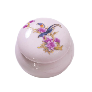 โถเซรามิกชุบทองขนาดเล็กสไตล์โบราณลิปบาล์มโถใส่ครีมกลิ่นหอมพร้อมฝาเกลียวใช้สำหรับเก็บอาหาร - Product Image 1