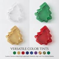 Boîte de rangement pour biscuits en forme de sapin de Noël en plastique PET écologique jetable, impression personnalisable, couleur personnalisée, OEM/ODM