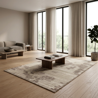 Modern 8x10 High Hand Knotted Wool Rugs Beige Non-Slip Home Woven Carpet Sets Living Room Area Rugs High Pile