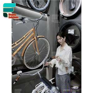 Cửa hàng xe đạp thiết kế bán lẻ Hiển thị lịch thi đấu gấp xe đạp lưu trữ giá tùy chỉnh bằng gỗ <span class=keywords><strong>cubby</strong></span> tủ trưng bày - Product Image 5