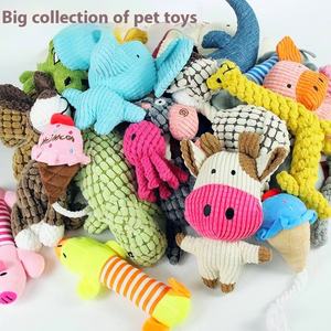 Çevre dostu küçük Pet çiğnemek oyuncaklar sevimli peluş gıcırtılı köpekler Puppies için günlük kullanım için keten malzeme - Product Image 4