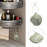 Support de tablette de douche en silicone souple avec ventouse et boucle de suspension supérieure pour installation murale plate ou suspendue