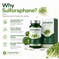 Extrait de brocoli activé en gros, Sulforaphane 600mg avec mélange de vitamine C et d'enzymes pour un soutien antioxydant quotidien