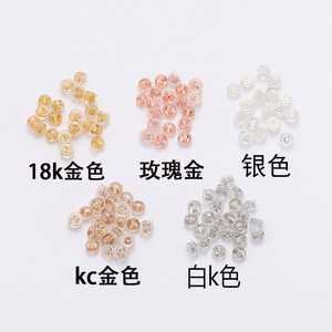 Accessoires pour boucles d'oreilles DIY, en résine plastique, ronds, antidérapants, pour la fabrication de boucles d'oreilles, style hamburger transparent avec bord doré - Product Image 1