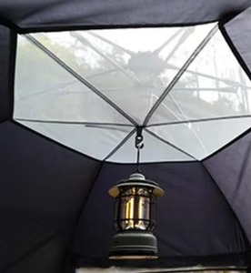 Black Customizable 6-8 Person Four-Season Oxford Hexagonal Camping <strong>Tent</strong> with Quick Setup Windproof &amp; UV Protection - Product Image 3