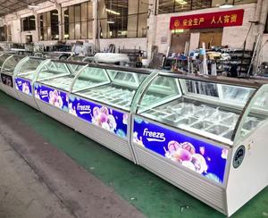 <span class=keywords><strong>Réfrigérateur</strong></span> vitrine pour glaces, sucettes glacées et pâtisseries, avec vitre incurvée ventilée, prix d'usine - Product Image 1