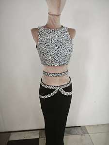 Nouvelle Collection 2026 – Ensemble Jupe et Haut Deux Pièces Scintillant à Strass pour Femme, <span class=keywords><strong>Robe</strong></span> Bandage à Taille Creuse pour Spectacle - Product Image 2