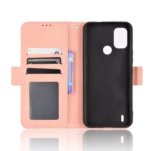 Étui portefeuille en cuir à rabat avec plusieurs emplacements pour cartes et motif rayé pour téléphone <span class=keywords><strong>NOKIA</strong></span> <span class=keywords><strong>C21</strong></span> <span class=keywords><strong>Plus</strong></span> - Product Image 4