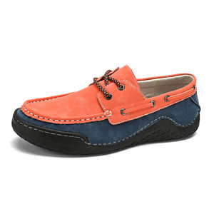 Chaussures <span class=keywords><strong>bateau</strong></span> pour hommes, mocassins de conduite, chaussures plates en faux daim de vache et nubuck, basses à lacets, faites à la main, légères, à talon plat, pour la marche et les affaires - Product Image 1