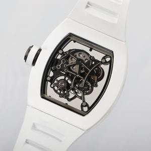 Montre Tourbillon, montres mécaniques, 055, matériau en céramique blanche, design squelette, mode, luxe, haute qualité, <span class=keywords><strong>nouvelles</strong></span> montres pour hommes - Product Image 4
