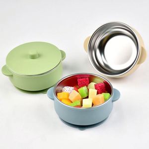 Bols d'alimentation portables pour bébé en acier inoxydable 304, isolation thermique, double paroi, non toxiques, compatibles lave-vaisselle, écologiques - Product Image 1
