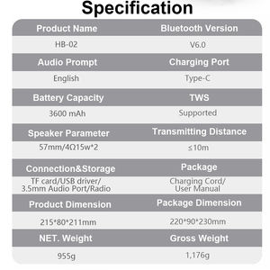 Aurora Sound, enceinte active de bibliothèque professionnelle de 8 pouces, enceinte sans fil portable pour bureau, salon, home cinéma - Product Image 6