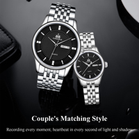 Montre à quartz pour couple, style 1929, bracelet en acier inoxydable, montre-bracelet pour amoureux, étanche, sportive, analogique à aiguilles, Reloj, pour le bonheur des partenaires