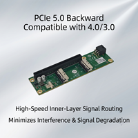 Adaptor Dual MCIO 8i ke PCIe 5.0 X16 Gen5 Cetakan Pribadi Buatan Cina