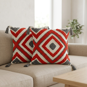Funda de Cojín Bordada con Diseño Geométrico, Cuadrada, Decorativa, para Sofá, Hogar y Hotel - Product Image 2