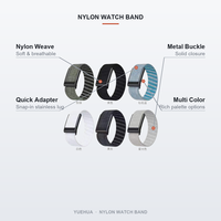 Bracelet de remplacement pour montre connectée, en nylon élastique, réglable et respirant, pour le sport et l'entraînement, gris, vert, noir, bleu, blanc