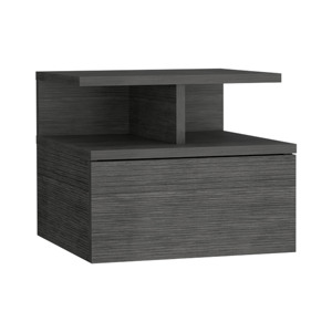 Adele <b>Floating</b> Nightstand With <b>Drawer</b> And Open Shelves For Bedroom Wall Mount Storage - Product Image 6