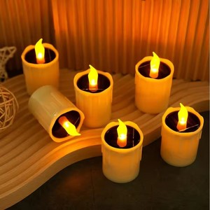 6 pièces solaire chauffe-plat <span class=keywords><strong>Led</strong></span> bougies sans flamme extérieur étanche Festival noël mariage romantique jardin décor à la maison - Product Image 1