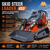 Mini-chargeuse sur pneus LOGWAY R740 avec système hydraulique, livraison gratuite, pour travaux agricoles, de jardinage et de chantier